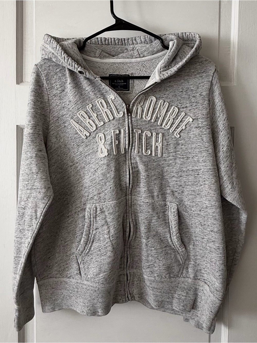 Abercrombie & Fitch Light Heather Gray Kids Zip Hoodie
